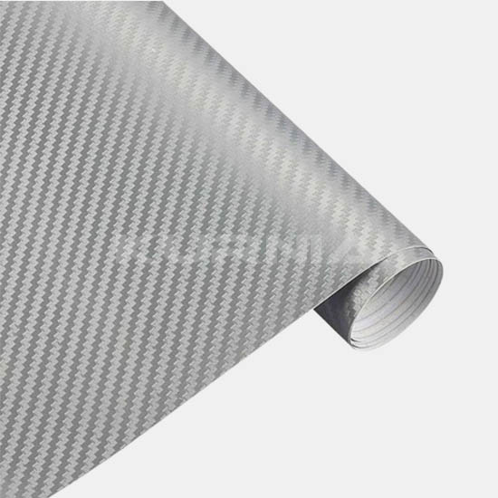 Stiker Carbon 3D SILVER L.150cm